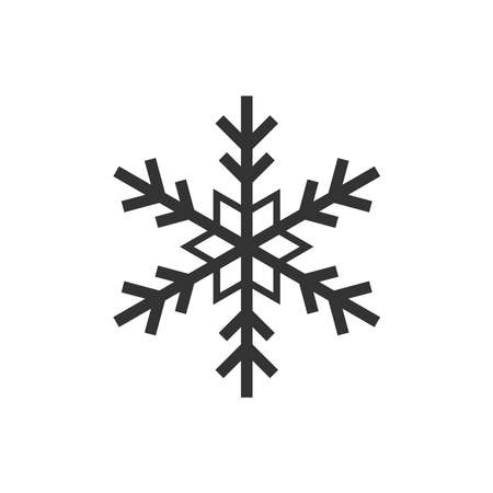 Snowflakes icon. Winter flat vector decorations elements. Cool temperature, keep in a cool place. Vector illustration isolated on a blank background that can be edited and replaced with color.のイラスト素材