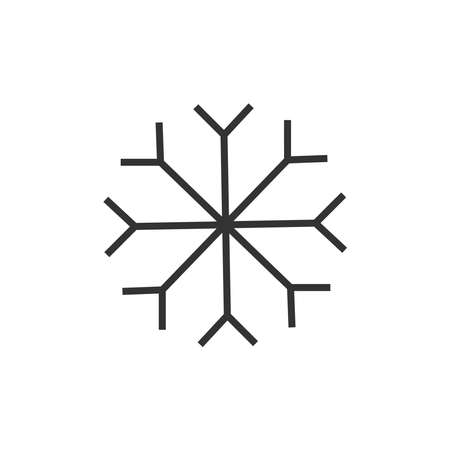 Snowflakes icon. Winter flat vector decorations elements. Cool temperature, keep in a cool place. Vector illustration isolated on a blank background that can be edited and replaced with color.のイラスト素材