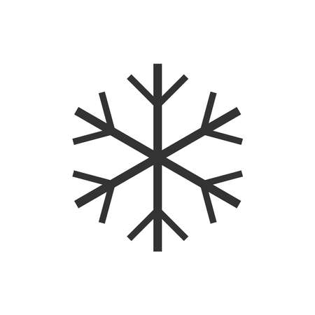 Snowflakes icon. Winter flat vector decorations elements. Cool temperature, keep in a cool place. Vector illustration isolated on a blank background that can be edited and replaced with color.のイラスト素材
