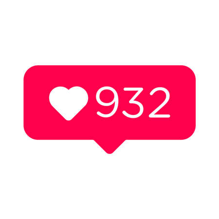 Vector red social media Like, comment, share and save icons. Simple style and isolated on a blank background. Color editable.のイラスト素材
