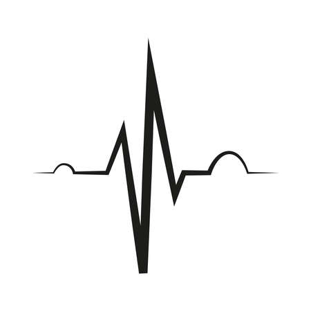 Vector Illustration Heart pulse monitor with signal. Heart beat. Icon ekg. Isolated on blank background. Editable and changeable color.のイラスト素材