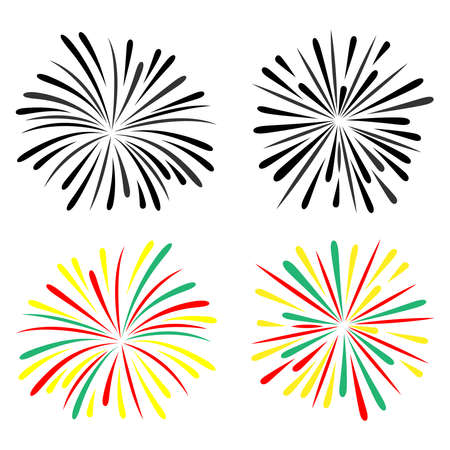 Fire work icon Vector Illustration design Logo template. Isolated on a blank background which can be edited and renamed. New year celebrations and parties.のイラスト素材