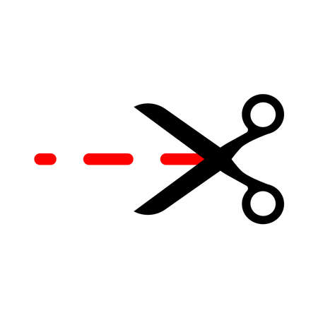 Scissors cut lines, coupon cutting icon. Scissor cutting icon vector illustration. Isolated on a blank background which can be edited.のイラスト素材