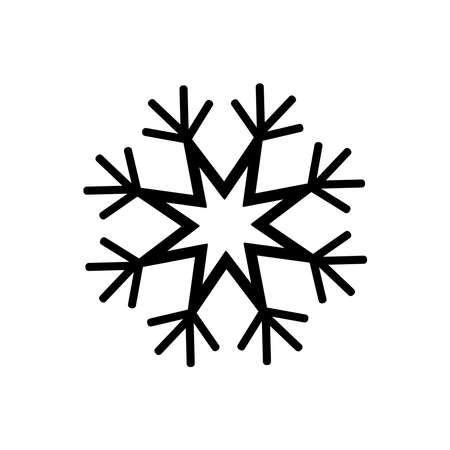 Snow flake. Vector illustration of winter, safe packaging symbol for use at low or cold temperatures, isolated on a blank background that can be edited and changed color. Perfect for code on packagingのイラスト素材