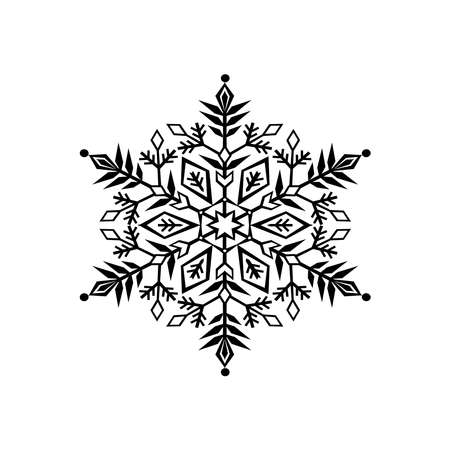 Snow flake. Vector illustration of winter, safe packaging symbol for use at low or cold temperatures, isolated on a blank background that can be edited and changed color. Perfect for code on packagingのイラスト素材