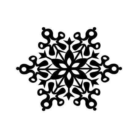 Snow flake. Vector illustration of winter, safe packaging symbol for use at low or cold temperatures, isolated on a blank background that can be edited and changed color. Perfect for code on packagingのイラスト素材