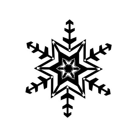 Snow flake. Vector illustration of winter, safe packaging symbol for use at low or cold temperatures, isolated on a blank background that can be edited and changed color. Perfect for code on packagingのイラスト素材