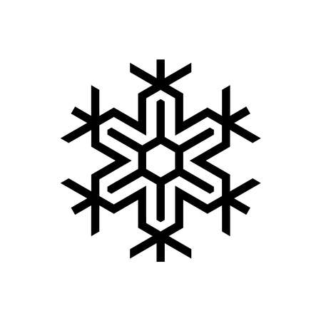 Snow flake. Vector illustration of winter, safe packaging symbol for use at low or cold temperatures, isolated on a blank background that can be edited and changed color. Perfect for code on packagingのイラスト素材