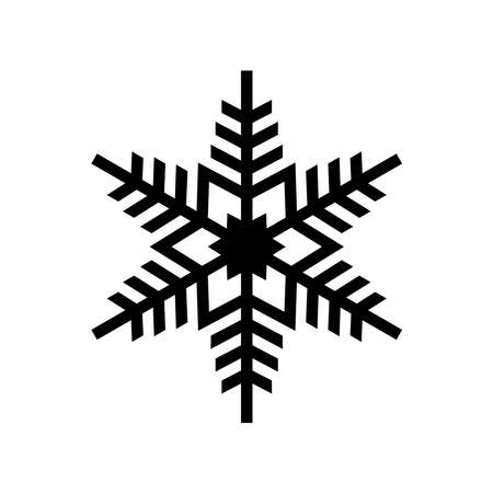 Snow flake. Vector illustration of winter, safe packaging symbol for use at low or cold temperatures, isolated on a blank background that can be edited and changed color. Perfect for code on packagingのイラスト素材