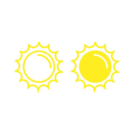 Sun icons vector symbol. Summer icon illustration. Isolated on a blank background which can be edited and changed colors.のイラスト素材