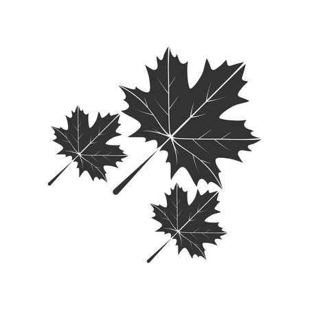 Leave icon. Illustration of autumn or dry season, with signs of fallen leaves. Isolated on a blank background which can be edited and changed colors.のイラスト素材