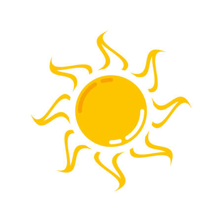 Sun icons vector symbol. Summer icon illustration. Isolated on a blank background which can be edited and changed colors.のイラスト素材