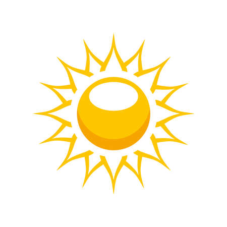 Sun icons vector symbol. Summer icon illustration. Isolated on a blank background which can be edited and changed colors.のイラスト素材