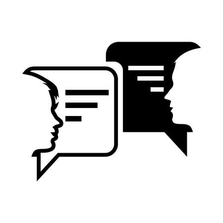 Chat and Spech Bubble or voice icons. Isolated vector illustration on a blank background that can be edited and changed color.のイラスト素材