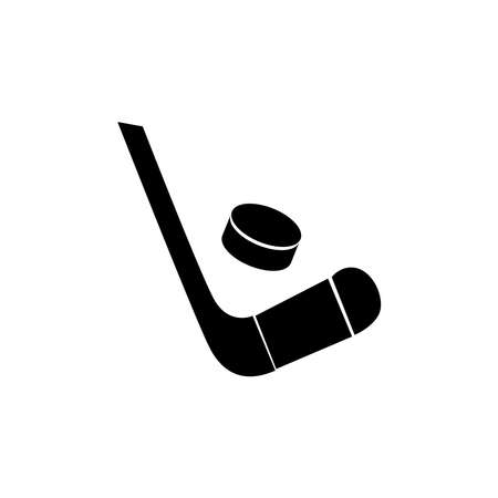 Hockey. Vector illustration of hockey ball and hockey bat. Isolated on a blank, editable and changeable background.のイラスト素材