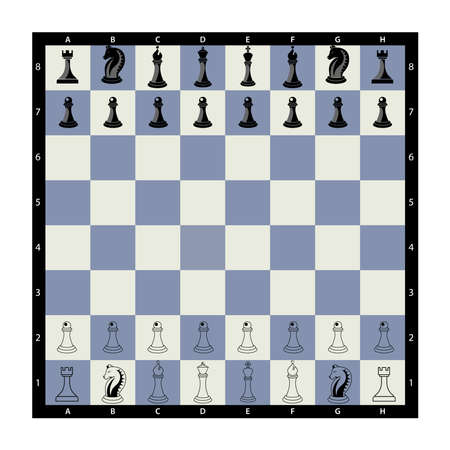 Chess. Vector illustration of a chess pawn. Kings, queens, rooks, ministers, horses and pawns on a chessboard. Isolated on a blank background, editable and changeable.のイラスト素材