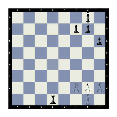 Chess. Vector illustration of a chess pawn. Kings, queens, rooks, ministers, horses and pawns on a chessboard. Isolated on a blank background, editable and changeable.のイラスト素材