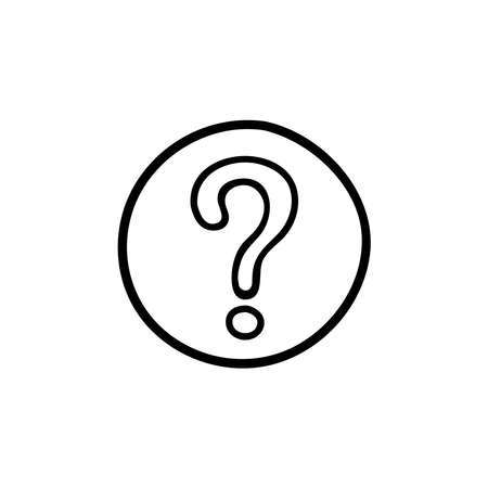 Help icon. Help symbol on application. Question mark. Vector illustration isolated on a blank background which can be edited and replaced with color.のイラスト素材
