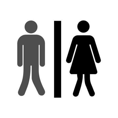 Gender icon. Male and Female Icons. Boy and girl sign vector symbol isolated on transparent background illustration for graphic and web design. Suitable for restroom sign.のイラスト素材