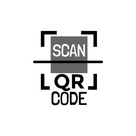 QR code. For smartphone scanning. Practical and modern payment methods. Isolated on a blank, editable and changeable background.のイラスト素材