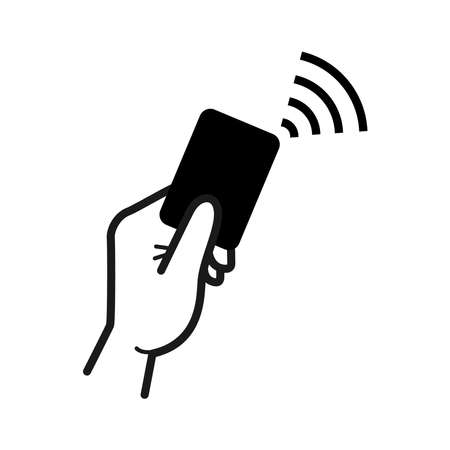 NFC for smartphone scanning. Practical and modern payment methods. Isolated on a blank, editable and changeable background.のイラスト素材