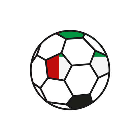 Soccer. Vector illustration of a ball. Qatar 2022. Simple and isolated style on blank background. Colors can be edited.のイラスト素材