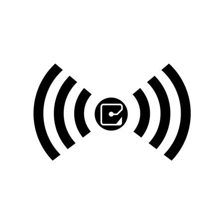 RFID tag icon. Radio Frequency Identification symbol. Isolated on a blank, editable and changeable background.のイラスト素材