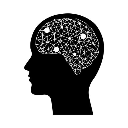 AI (artificial intelligence) icon. Vector illustration of brain. Isolated on a blank, editable and changeable background.のイラスト素材