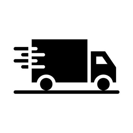 Delivery truck icon. High quality black line pictogram for website and mobile app design. Isolated on a blank background which can be edited and the color can be changed.のイラスト素材