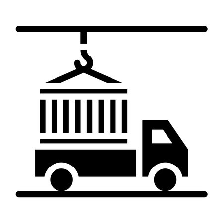 Delivery truck icon. High quality black line pictogram for website and mobile app design. Isolated on a blank background which can be edited and the color can be changed.のイラスト素材