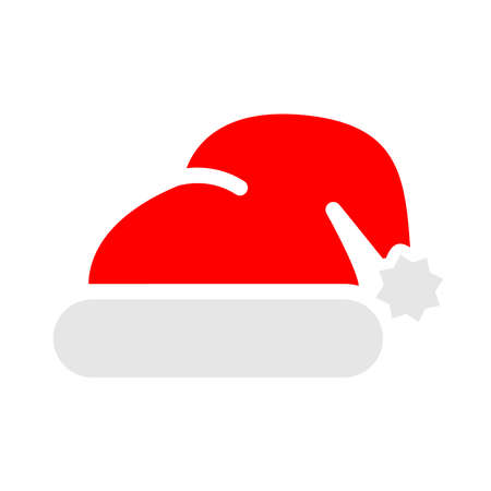 Vector illustration of a christmas hat. Winter. Christmas and New Year. Isolated on a blank background editable and color changeable.のイラスト素材