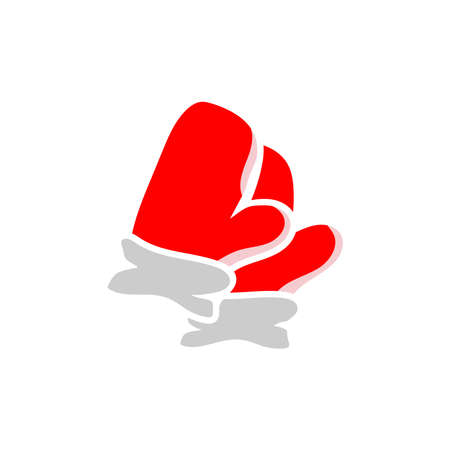 Gloves. Vector illustration of christmas gloves. Winter. Christmas and New Year. Isolated on a blank background editable and color changeable.のイラスト素材