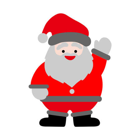 Vector illustration of santa claus. Winter. Christmas and New Year. Isolated on a blank background editable and color changeable.のイラスト素材