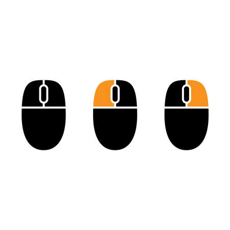 Mouse icon vector illustration template. Left click and rignt click. Simple style and isolated on a blank background.のイラスト素材