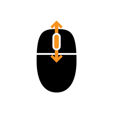 Mouse icon vector illustration template. Scroll mark. Simple style and isolated on a blank background.のイラスト素材