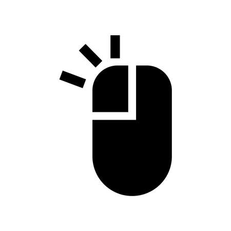 Mouse icon vector illustration template. Left click. Simple style and isolated on a blank background.のイラスト素材