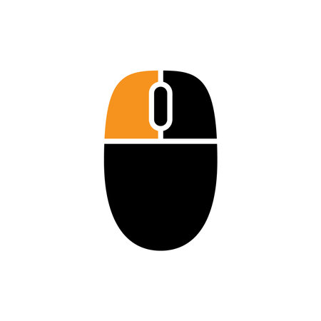 Mouse icon vector illustration template. Left click. Simple style and isolated on a blank background.のイラスト素材