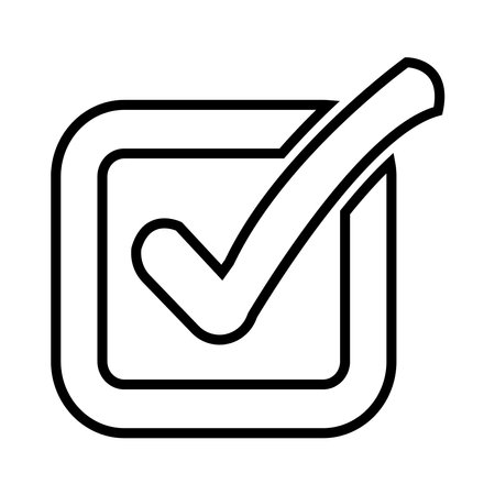 Check mark vector icon. Checkmark right symbol tick sign. Ok button correct circle icon. Simple style and isolated on a blank background.のイラスト素材
