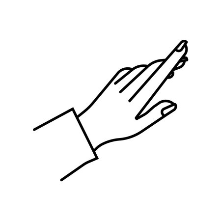 Index finger. Pointing hand icon. Cute and cute sign. Isolated on a blank background which can be edited and changed colors.のイラスト素材