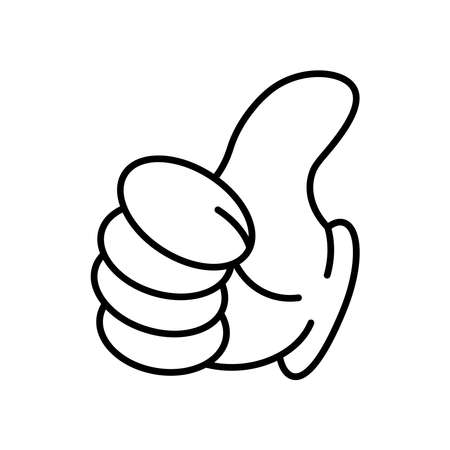 Like icon vector. hand like, hand thumb up icon. Cute and cute thumbs up sign. Isolated on a blank background which can be edited and changed colors.のイラスト素材