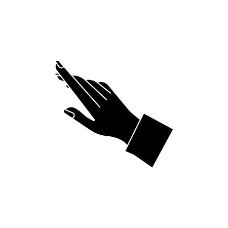 Index finger. Pointing hand icon. Cute and cute sign. Isolated on a blank background which can be edited and changed colors.のイラスト素材
