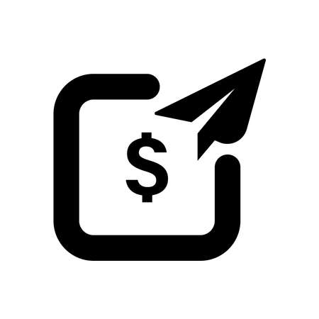 Send money. Vector illustration of digital money transfer icon, no menu for payment via digital wallet. Isolated on a blank background which can be edited and changed colors.のイラスト素材