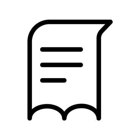 Paper. Vector illustration of transaction history icon, no menu for payment via digital wallet. Isolated on a blank background which can be edited and changed colors.のイラスト素材