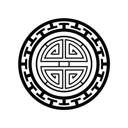 Traditional Chinese decorative round frame.Chinese symbol for Chinese new year or other festival. Chinese traditional pattern suitable for wallpaper or background.のイラスト素材