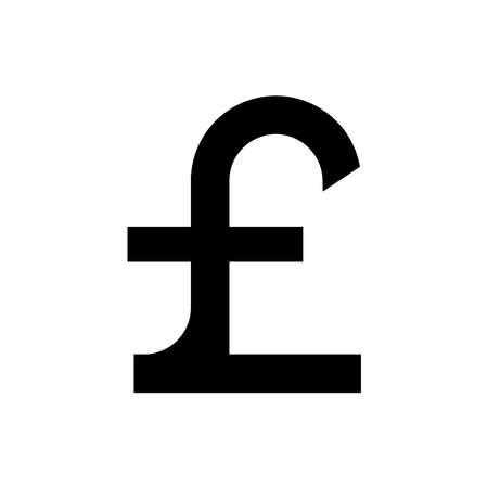 Base currency icon symbol sign, United Kingdom of Great Britain Pound sterling (GBP) Country currency vector illustration in black and white color. Simple and isolated style on a bのイラスト素材