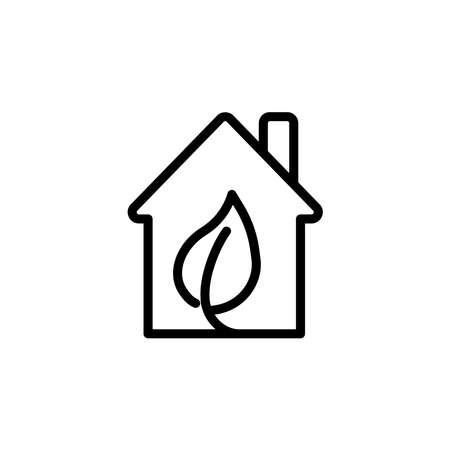 Eco-friendly home symbol icon, vector illustration. Conservation saving support and solution. Energy sign and symbol. Isolated on white background. vector illustration flat design.のイラスト素材