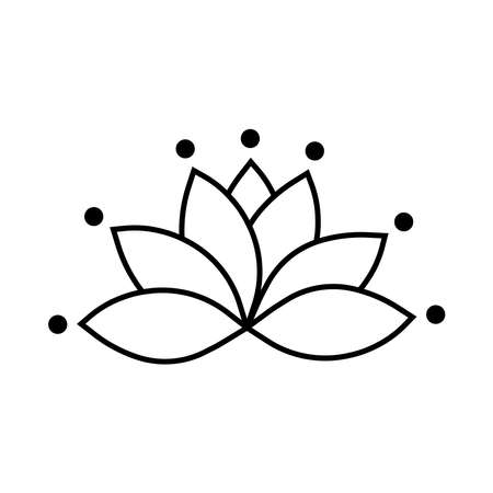 Lotuses. Collection of lotus flowers for a logo. Black white vector illustration. Tattoo. Isolated on a blank background which can be edited and changed colors.のイラスト素材
