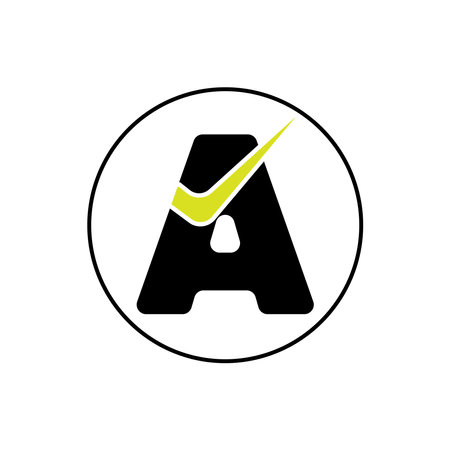 Vector illustration of accreditation or grade A, at a university or company. Isolated on a blank background which can be edited and changed colors.のイラスト素材