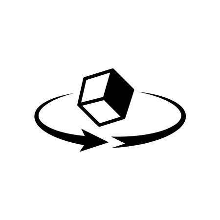3d cube icon. cube icon vector. cube icon vector. cube icon vector. 360 degree panorama icon. 360 degree view symbol. Vector illustrationのイラスト素材