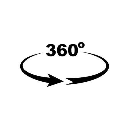 360 degree panorama icon. 360 degree view symbol. Vector illustrationのイラスト素材